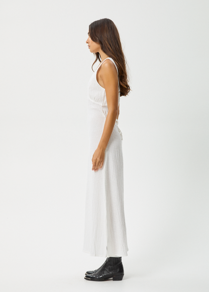 Affend Womens Focus - Seersucker Maxi Dress - White