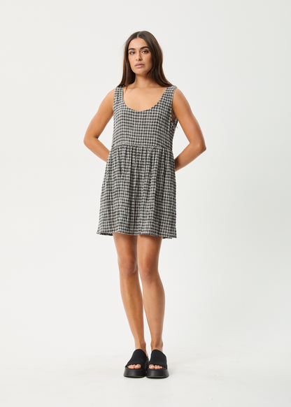 Affend Womens Asta Jesse - Seersucker Mini Dress - Steel Check