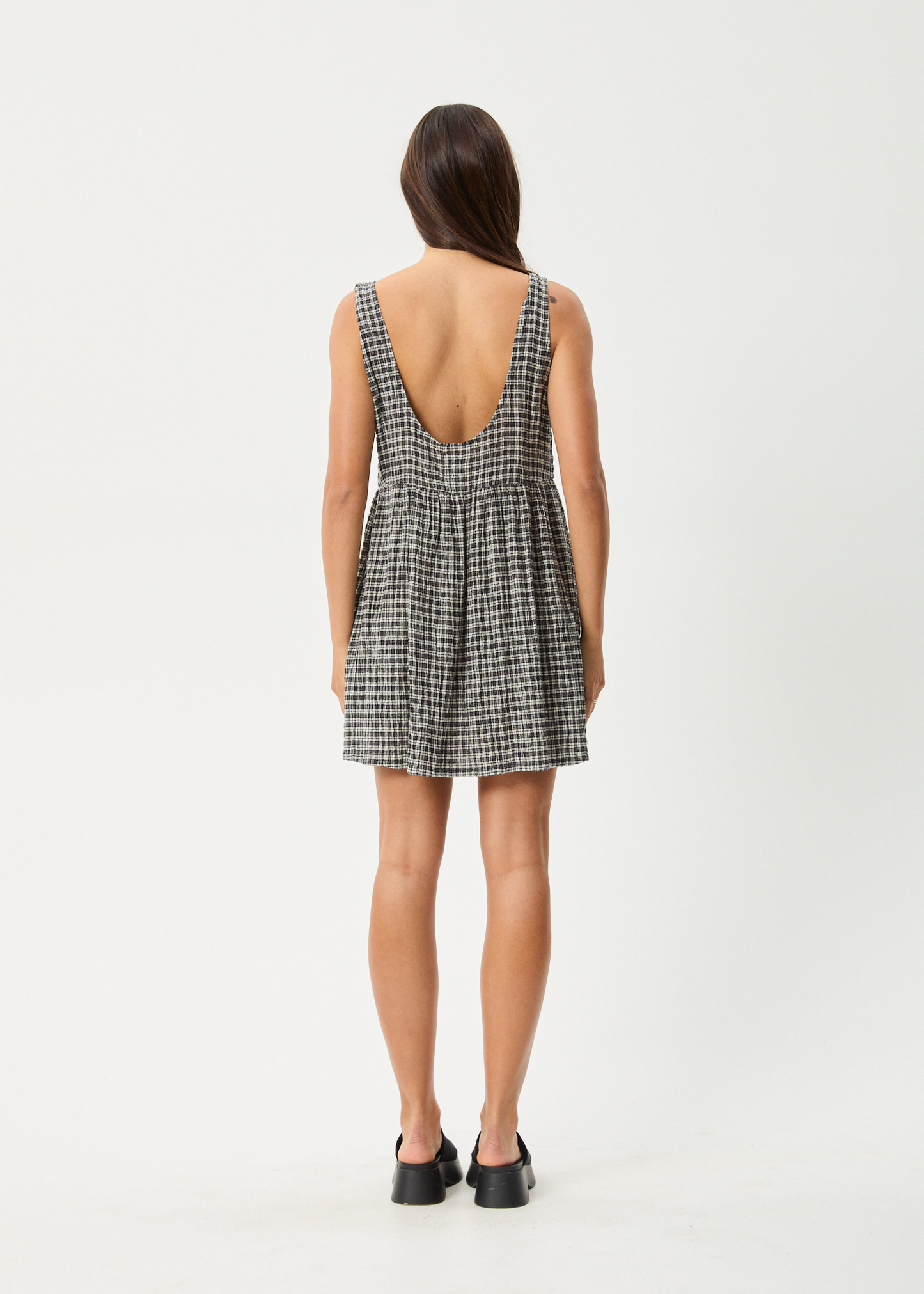 Affend Womens Asta Jesse - Seersucker Mini Dress - Steel Check