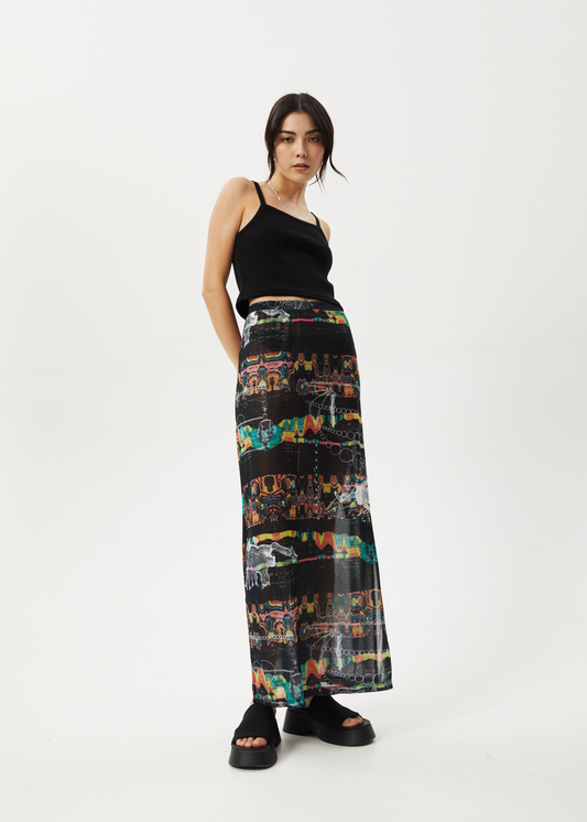 Affend Womens Astral - Sheer Maxi Skirt - Black