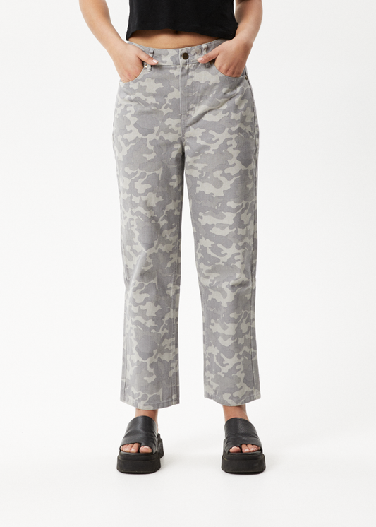 Affend Womens Cadet Shelby - Organic Denim Wide Leg Jean - Camo