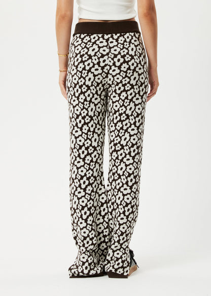 Affend Womens Alohaz - Knit Floral Pant - Coffee