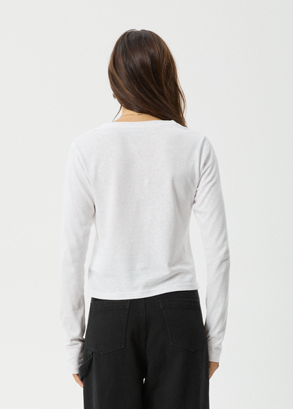 Affend Womens Elevate - Long Sleeve T-Shirt - White