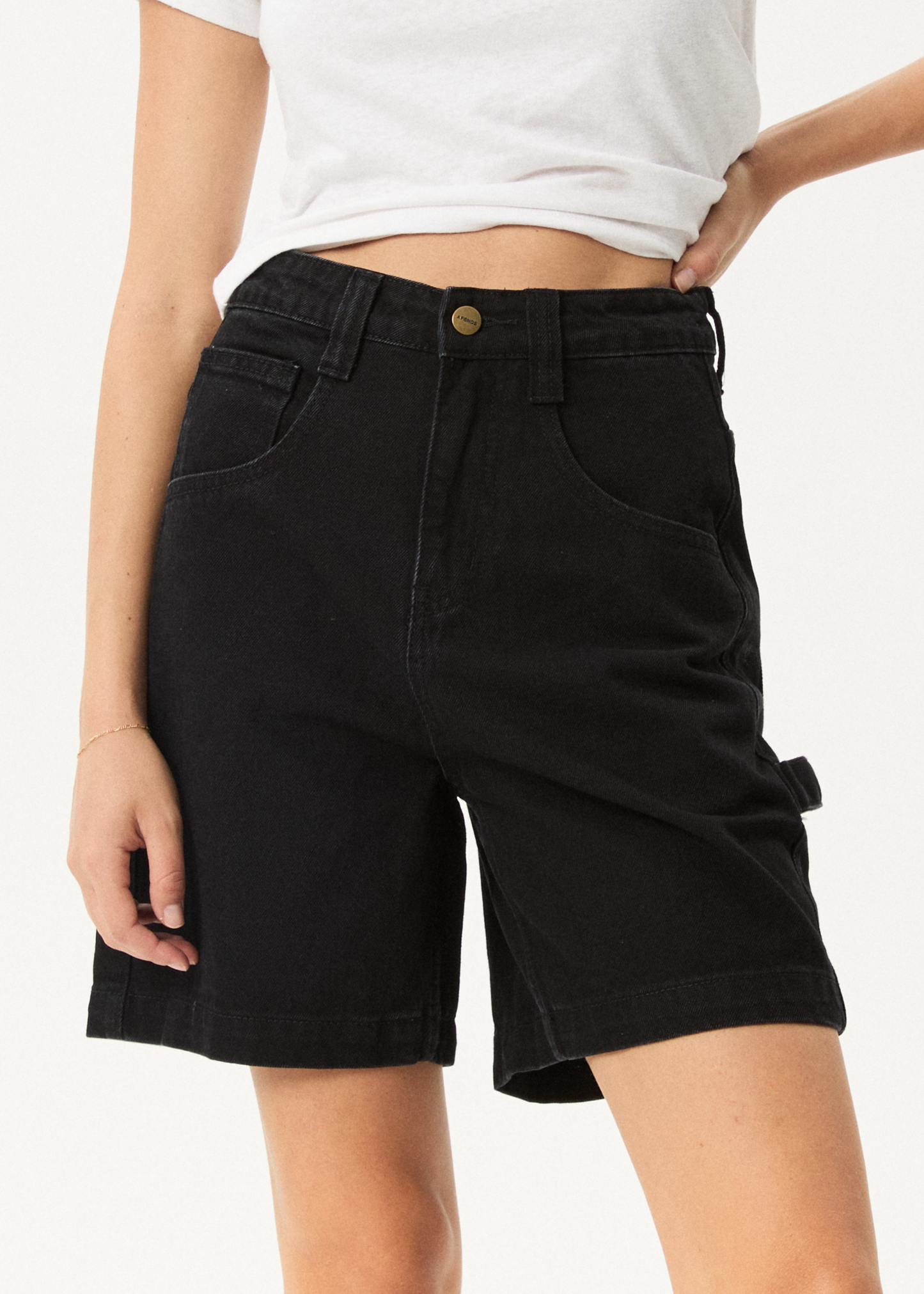 Affend Womens Emilie - Denim Workwear Short - Washed Black