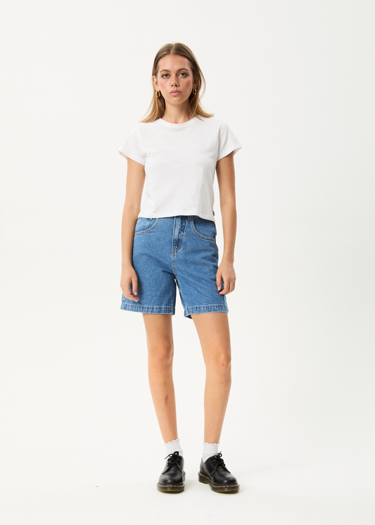 Affend Womens Emilie - Denim Workwear Short - Worn Blue