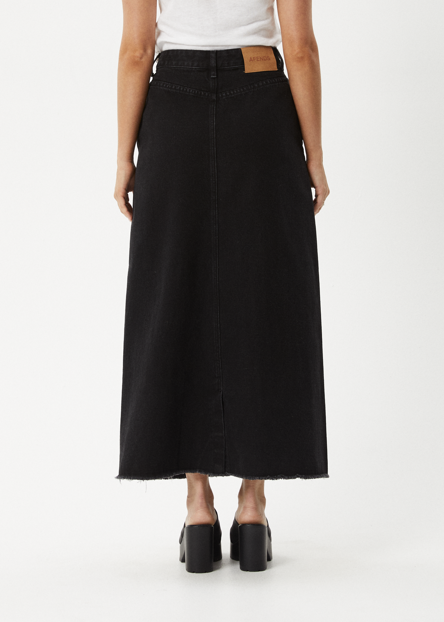 Affend Womens Chichi - Denim Midi Skirt - Washed Black