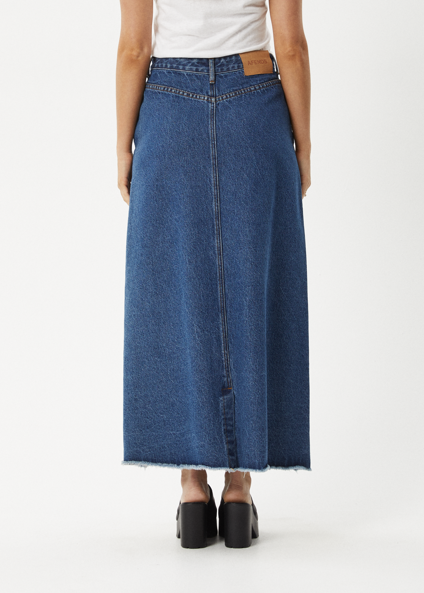 Affend Womens Chichi - Denim Midi Skirt - Authentic Blue