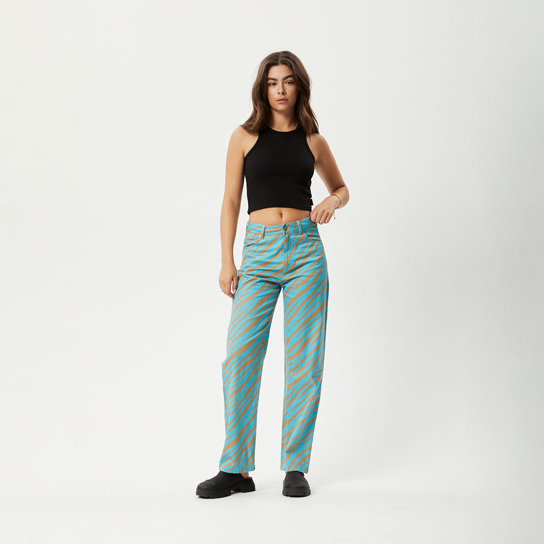 Affend Womens Adi Shelby - Wide Leg Pant - Blue Stripe