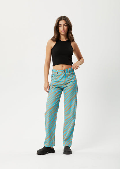 Affend Womens Adi Shelby - Wide Leg Pant - Blue Stripe