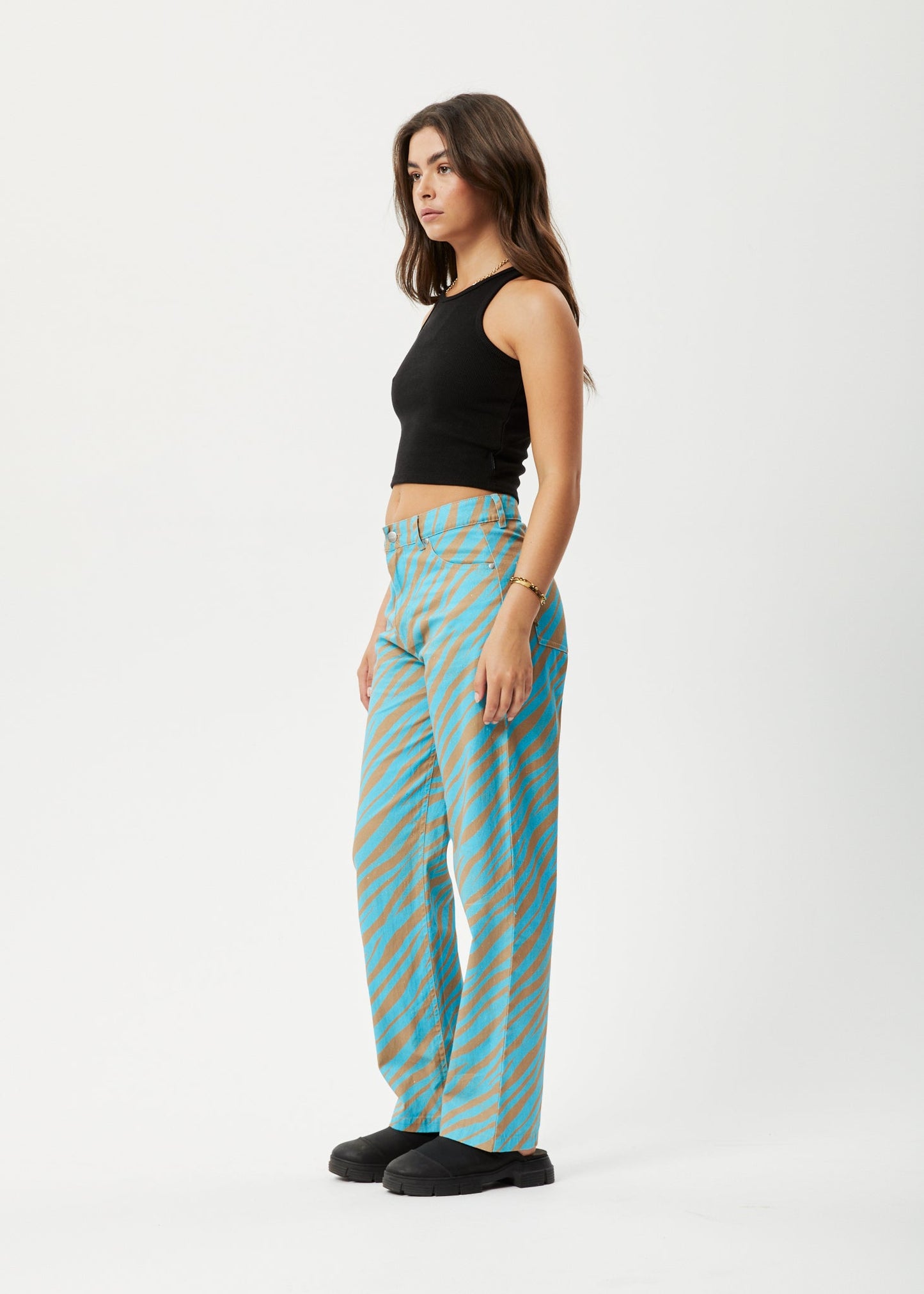 Affend Womens Adi Shelby - Wide Leg Pant - Blue Stripe