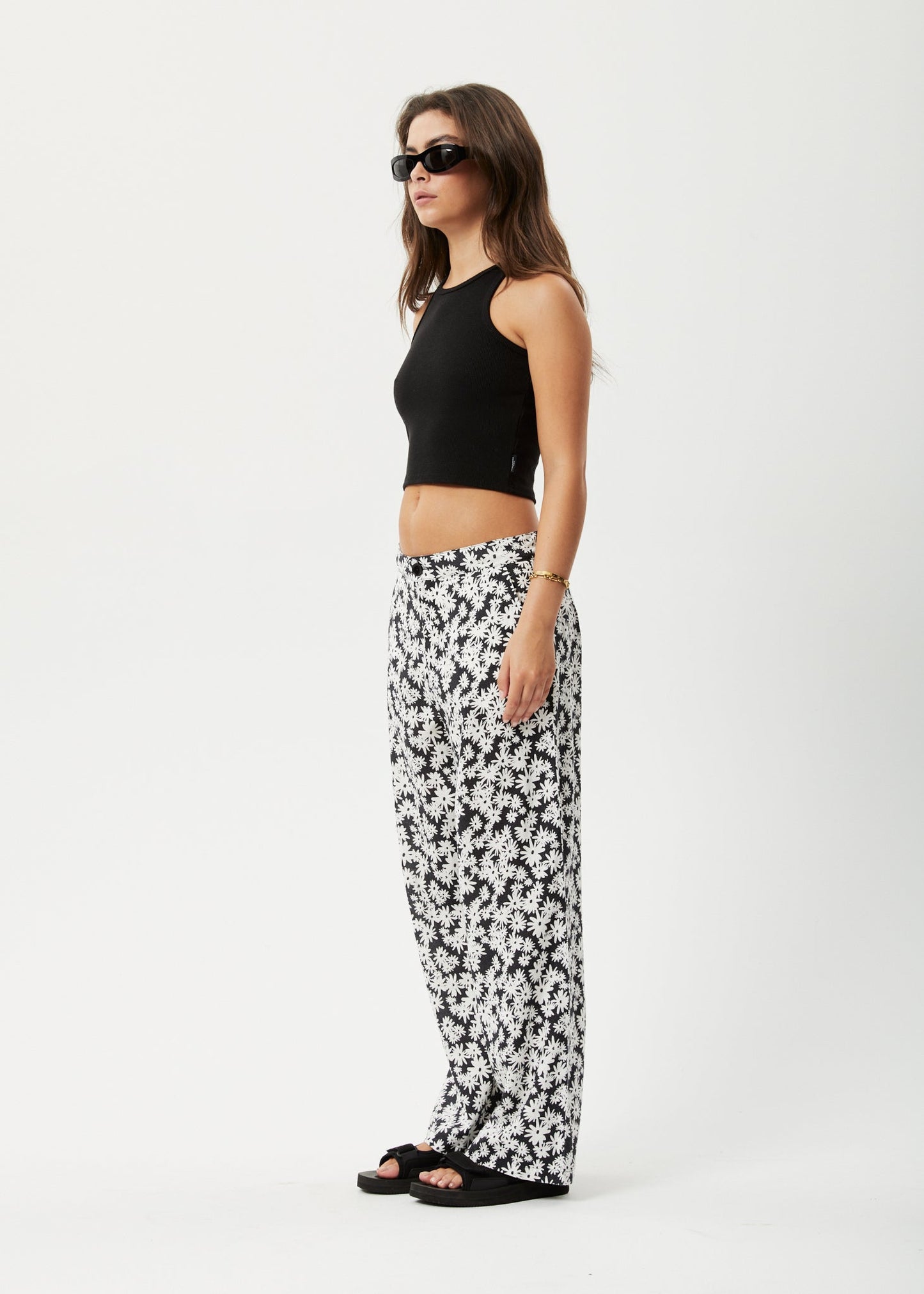 Affend Womens Benny Sienna - Wide Leg Pant - Black Daisy