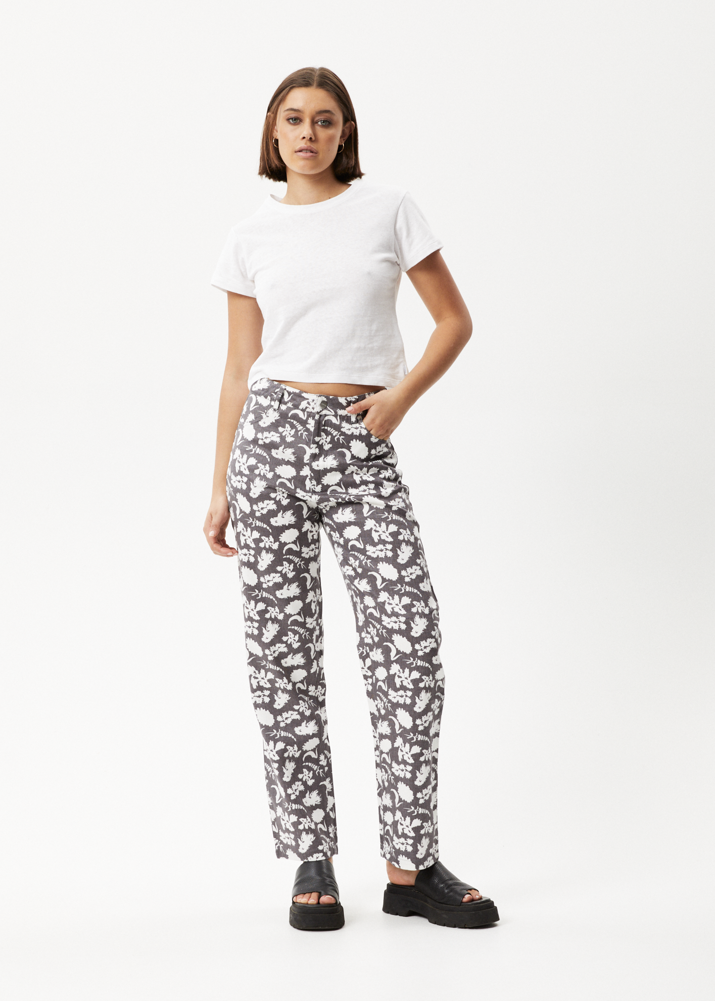 Affend Womens Bayley Shelby Long - Wide Leg Pant - Steel