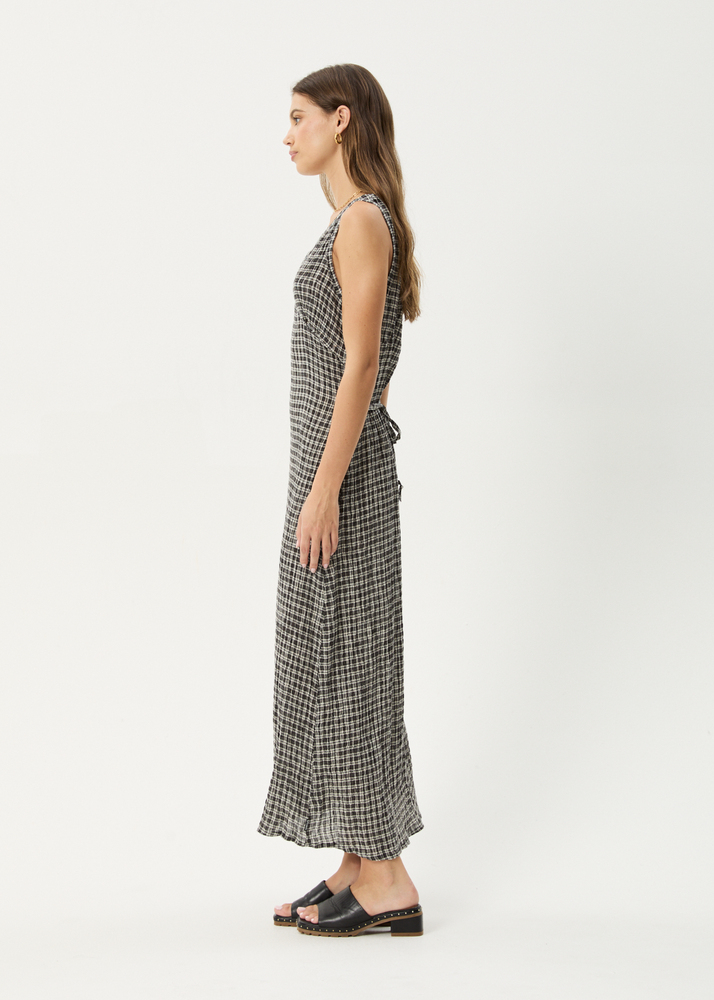 Affend Womens Asta - Seersucker Check Dress - Steel Check