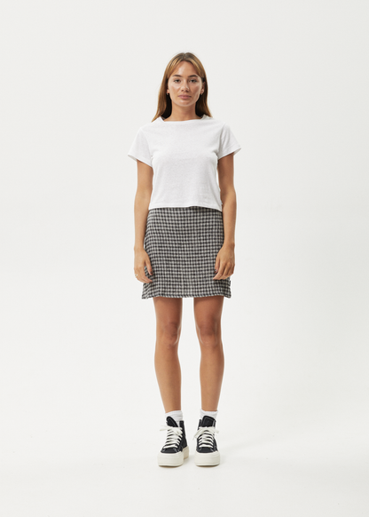 Affend Womens Asta - Seersucker Mini Skirt - Steel Check