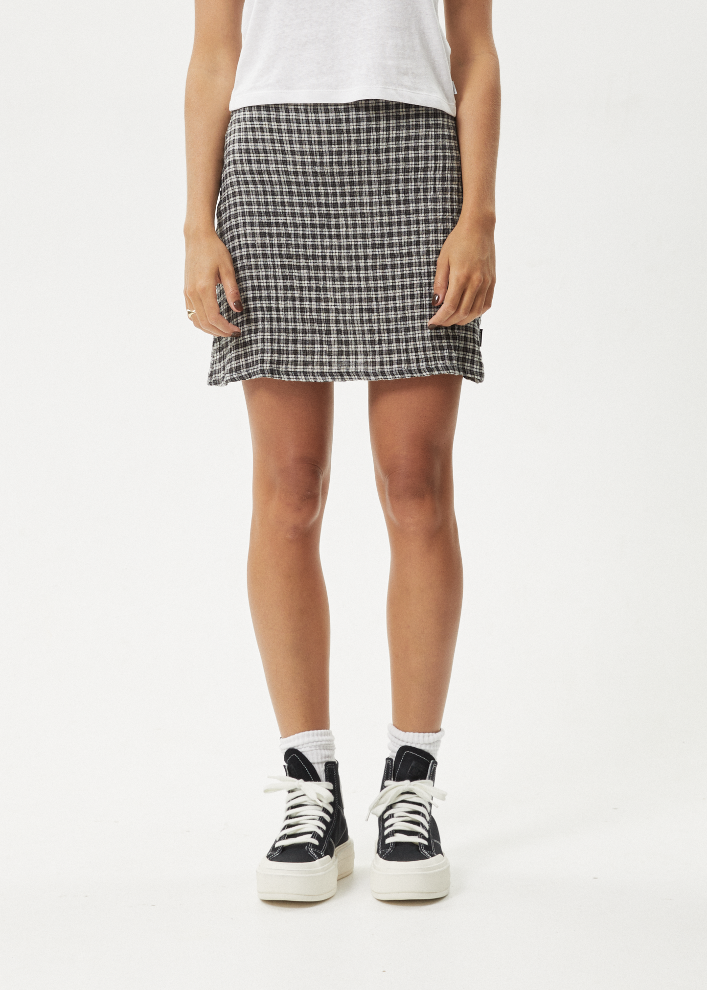 Affend Womens Asta - Seersucker Mini Skirt - Steel Check