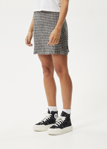 Affend Womens Asta - Seersucker Mini Skirt - Steel Check