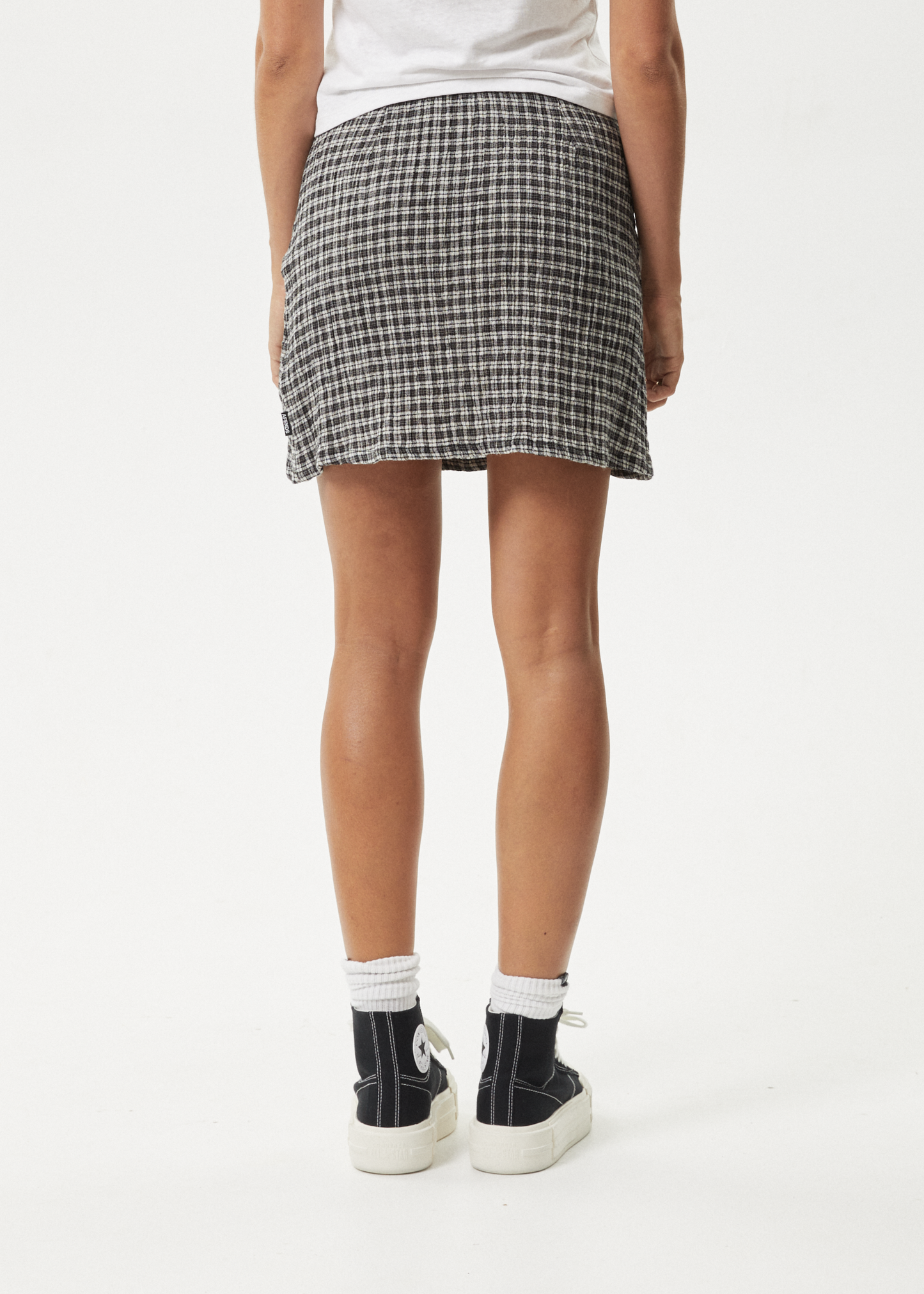 Affend Womens Asta - Seersucker Mini Skirt - Steel Check