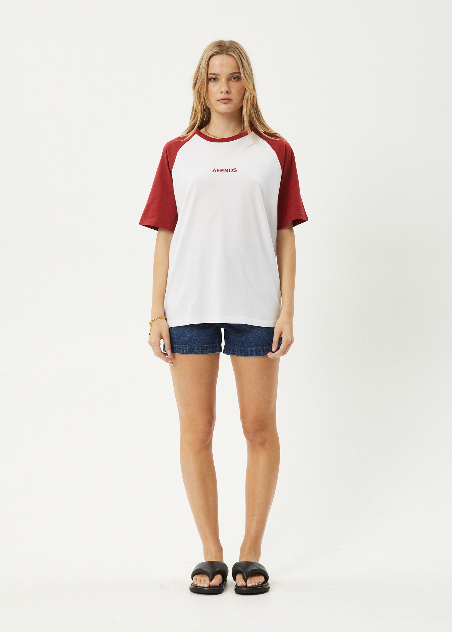 Affend Womens Ryan - Oversized Raglan T-Shirt - Ketchup