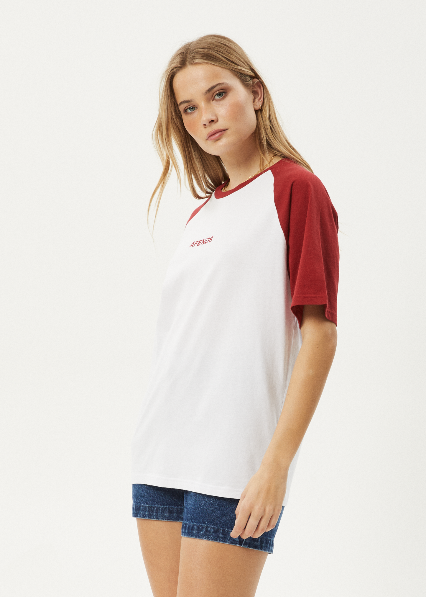 Affend Womens Ryan - Oversized Raglan T-Shirt - Ketchup