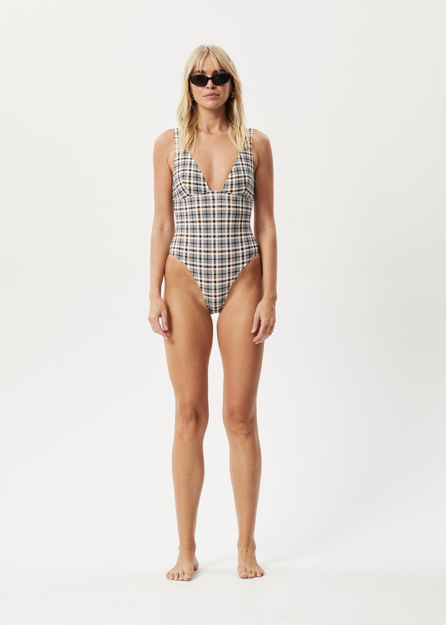 Affend Womens Check Out -  Check One Piece - Moonbeam Check