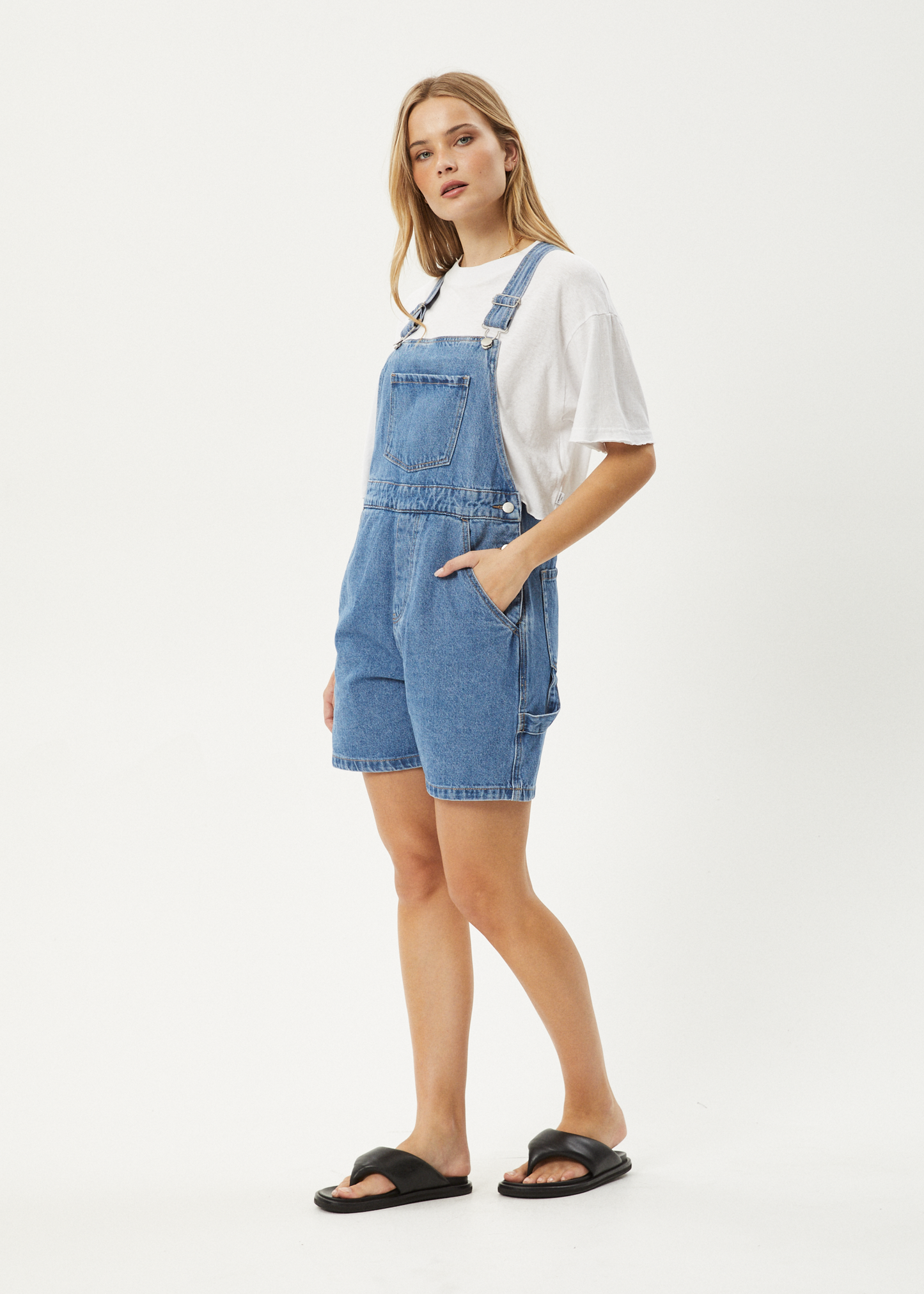 Affend Womens Lil Louis - Denim Overalls - Worn Blue