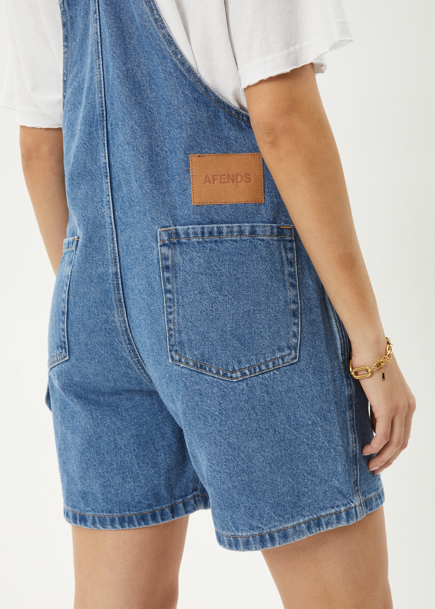 Affend Womens Lil Louis - Denim Overalls - Worn Blue