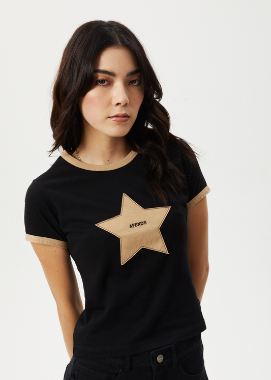 Affend Womens Aster - Baby T-Shirt - Black