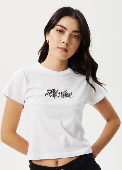 Affend Womens Burnt - Baby T-Shirt - White