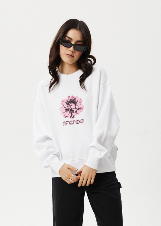 Affend Womens Bloom - Crew Neck - White