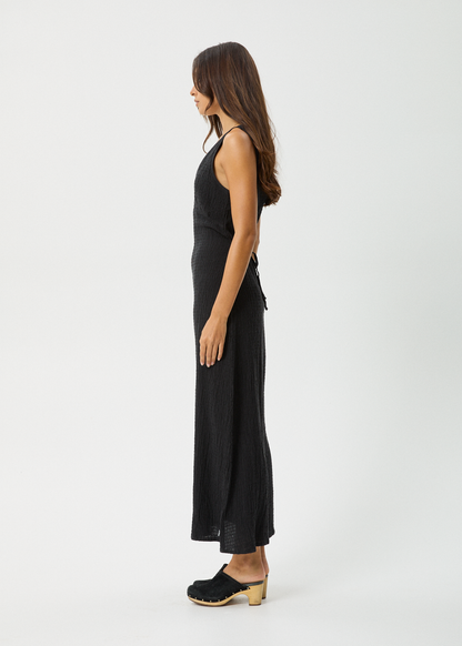 Affend Womens Focus - Seersucker Maxi Dress - Black