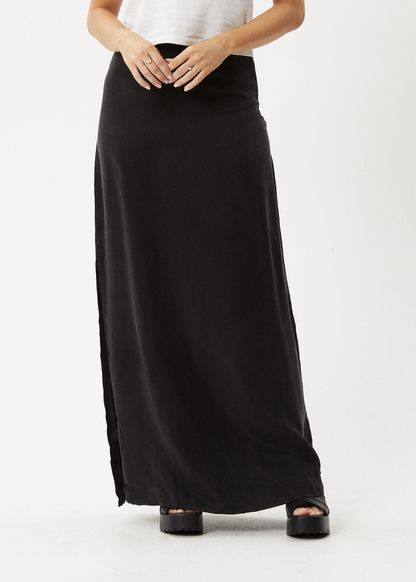 Affend Womens Grace - Cupro Maxi Skirt - Black