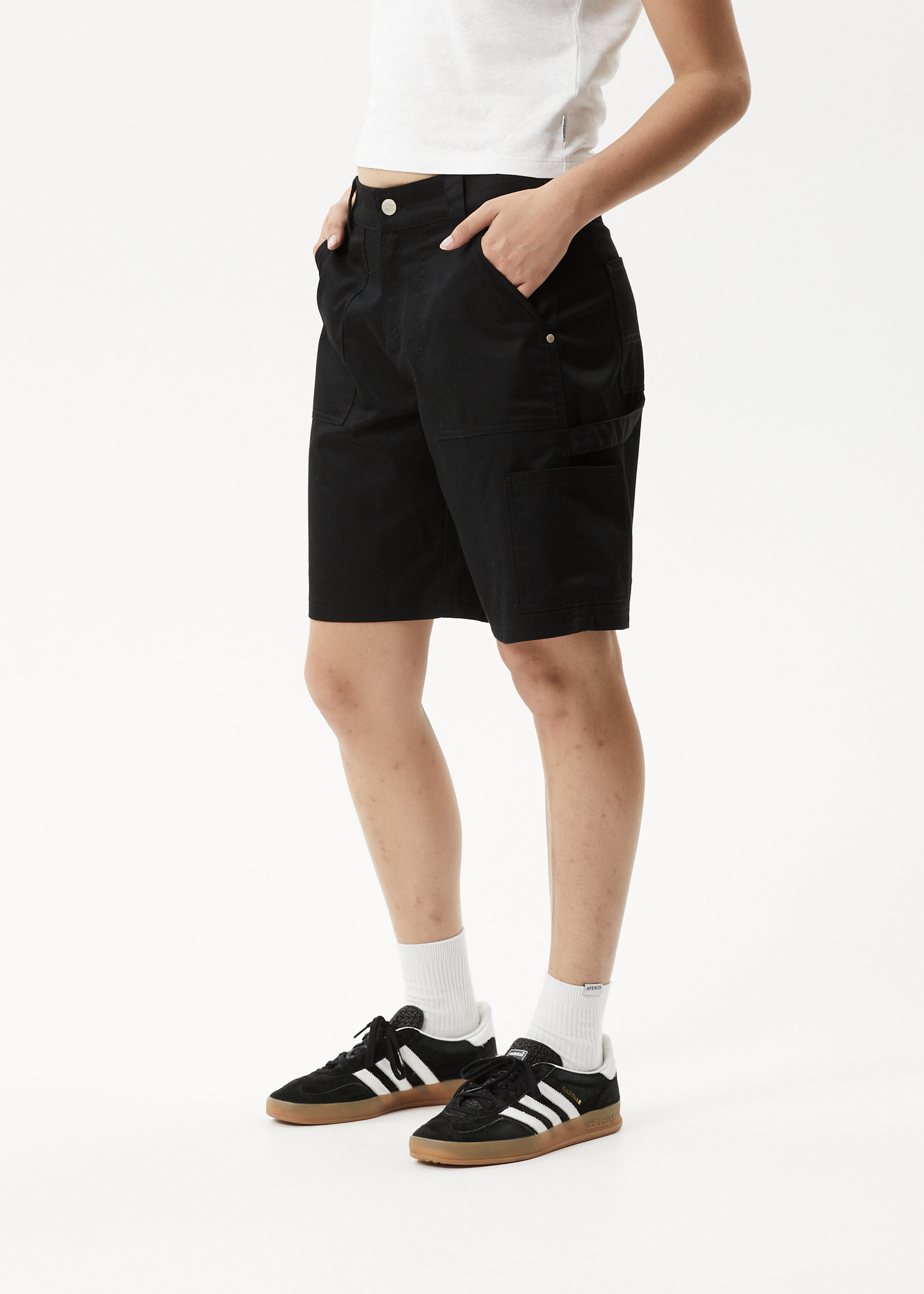 Affend Womens Carly - Low Rise Carpenter Short - Black