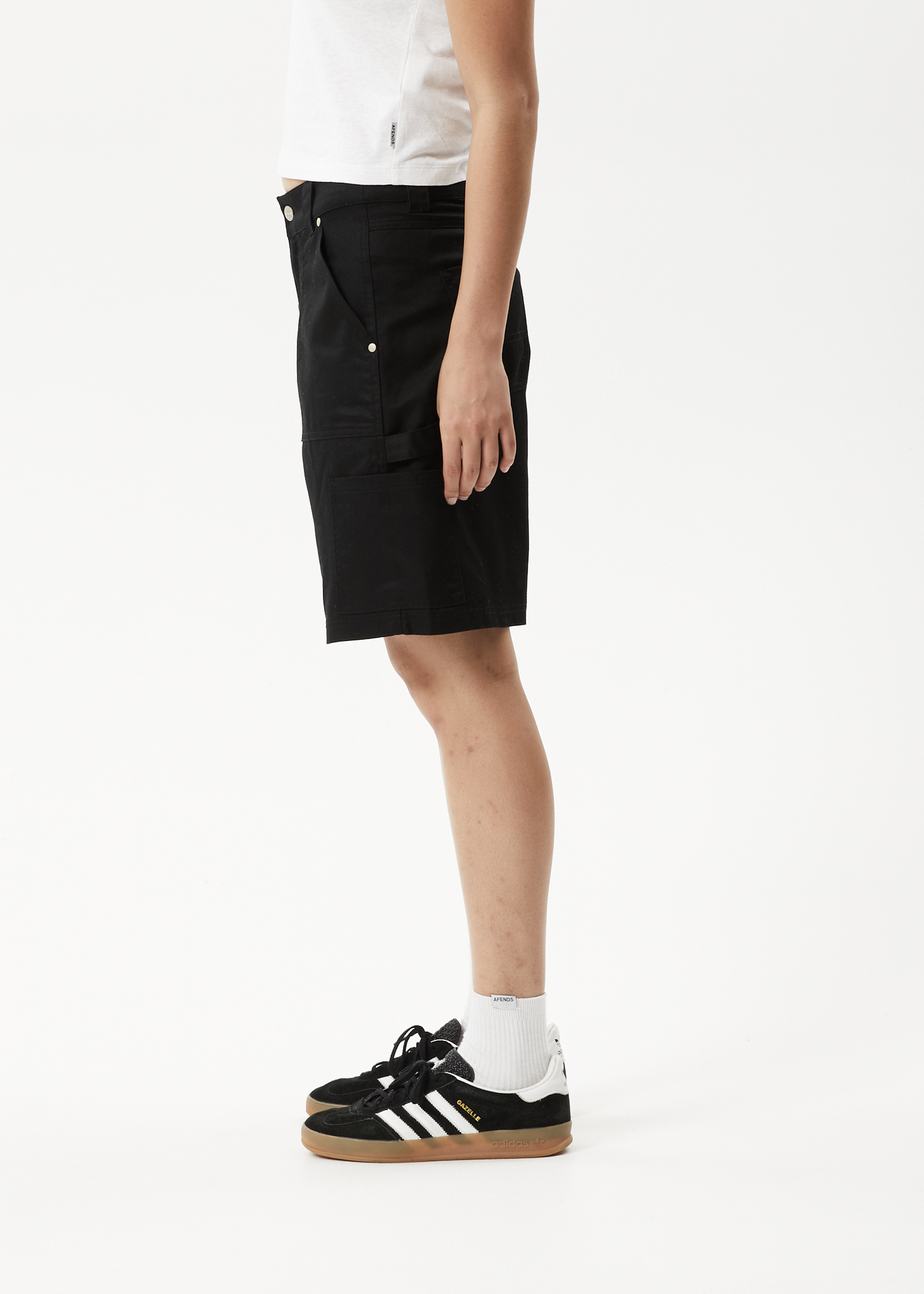 Affend Womens Carly - Low Rise Carpenter Short - Black