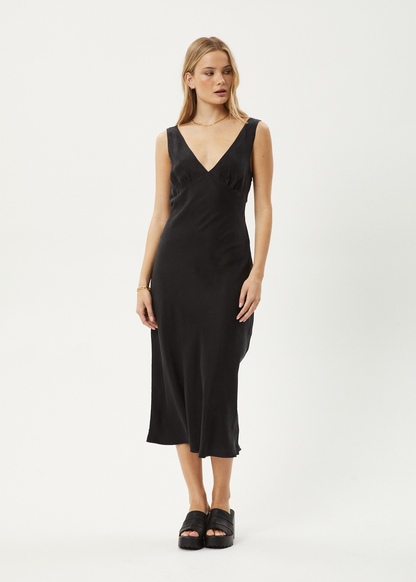 Affend Womens Gia - Cupro Maxi Dress - Black