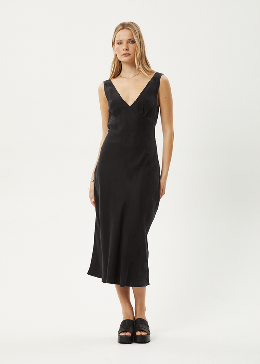 Affend Womens Gia - Cupro Maxi Dress - Black