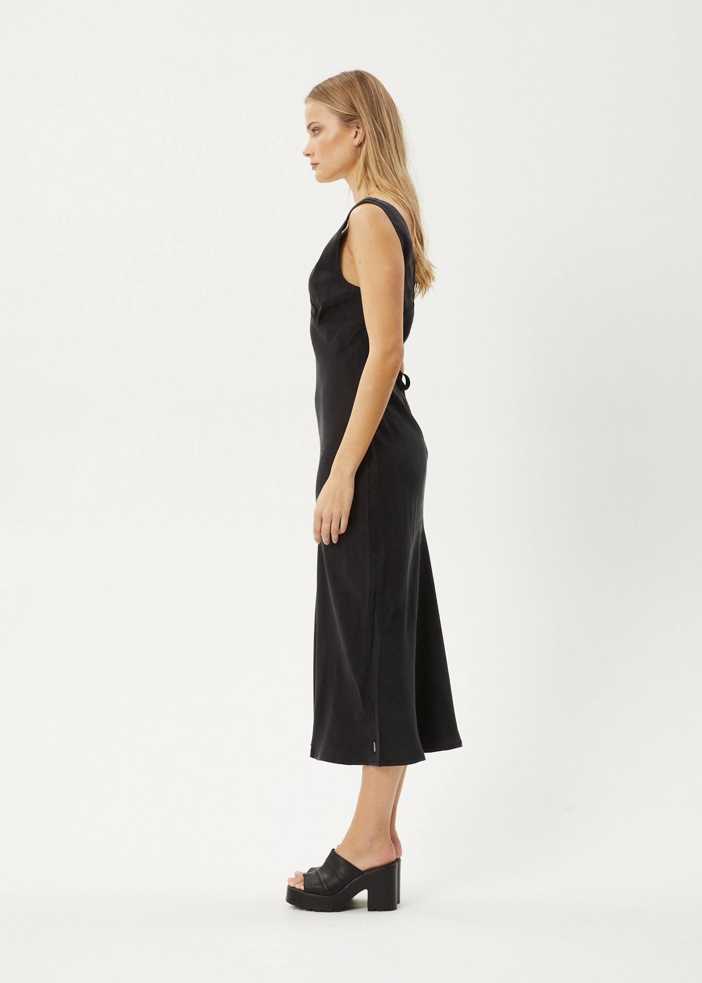 Affend Womens Gia - Cupro Maxi Dress - Black