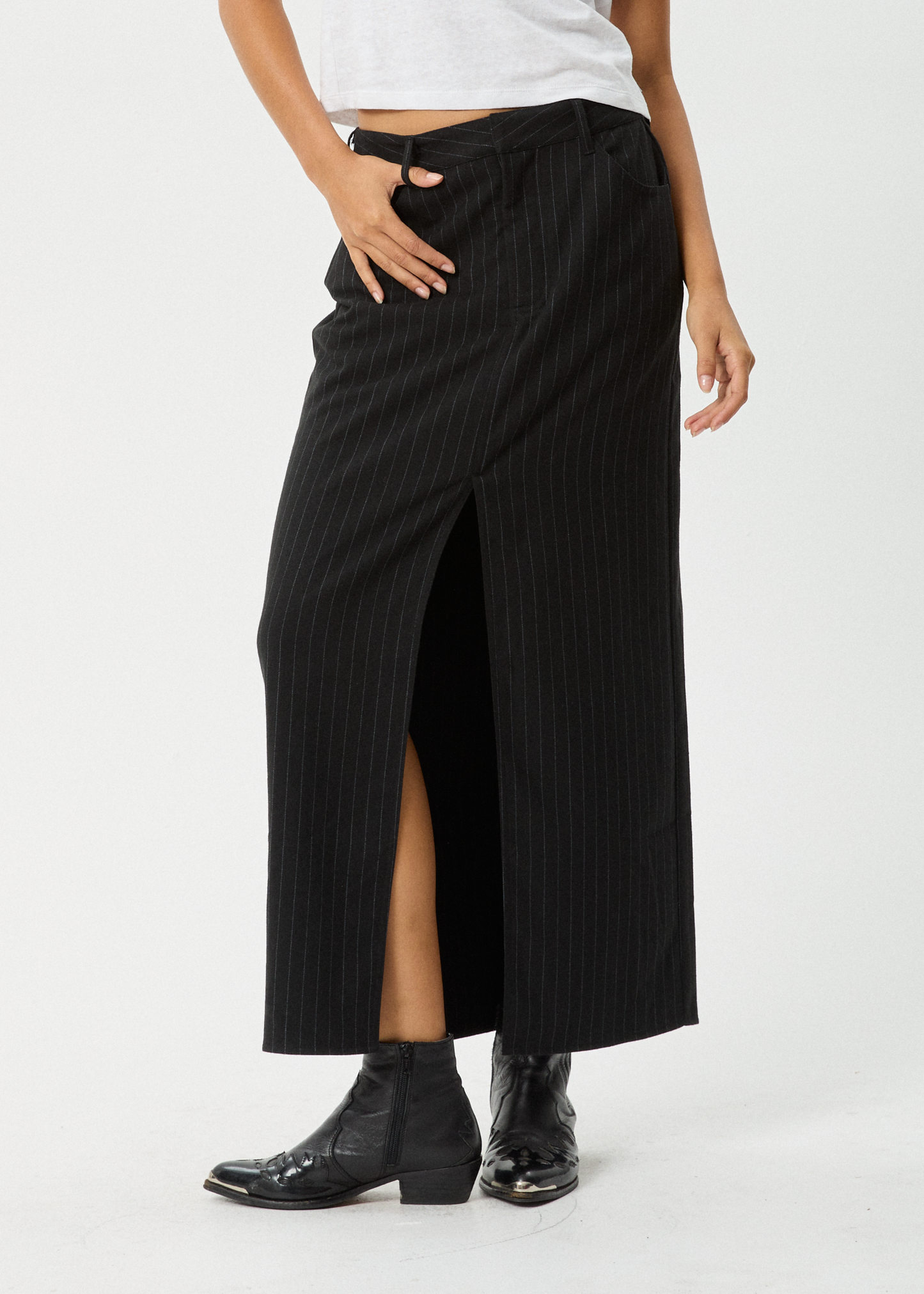 Affend Womens Business - Split Maxi Skirt - Black