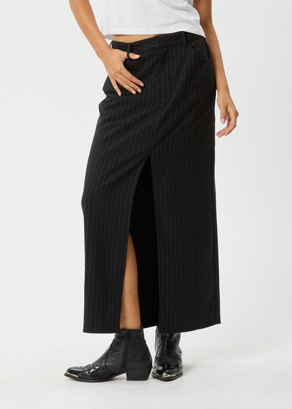 Affend Womens Business - Split Maxi Skirt - Black