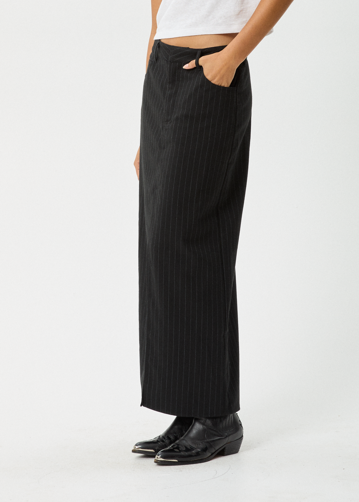 Affend Womens Business - Split Maxi Skirt - Black