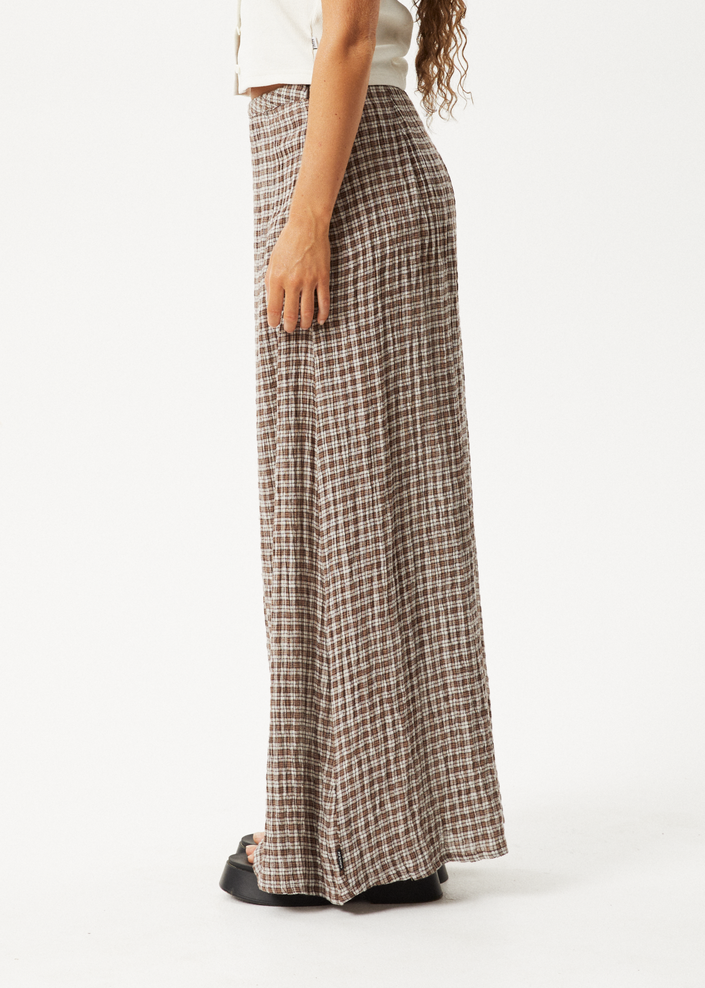 Affend Womens Base - Seersucker Check Skirt - Coffee Check