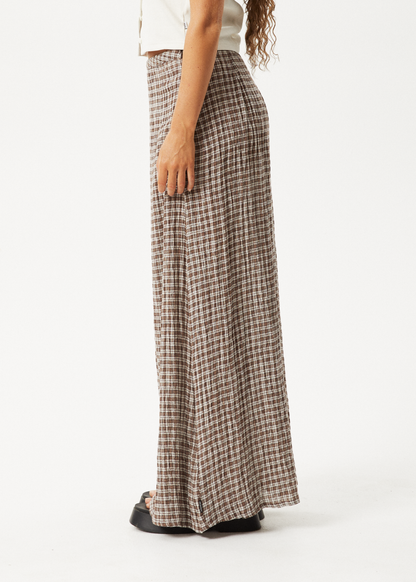 Affend Womens Base - Seersucker Check Skirt - Coffee Check