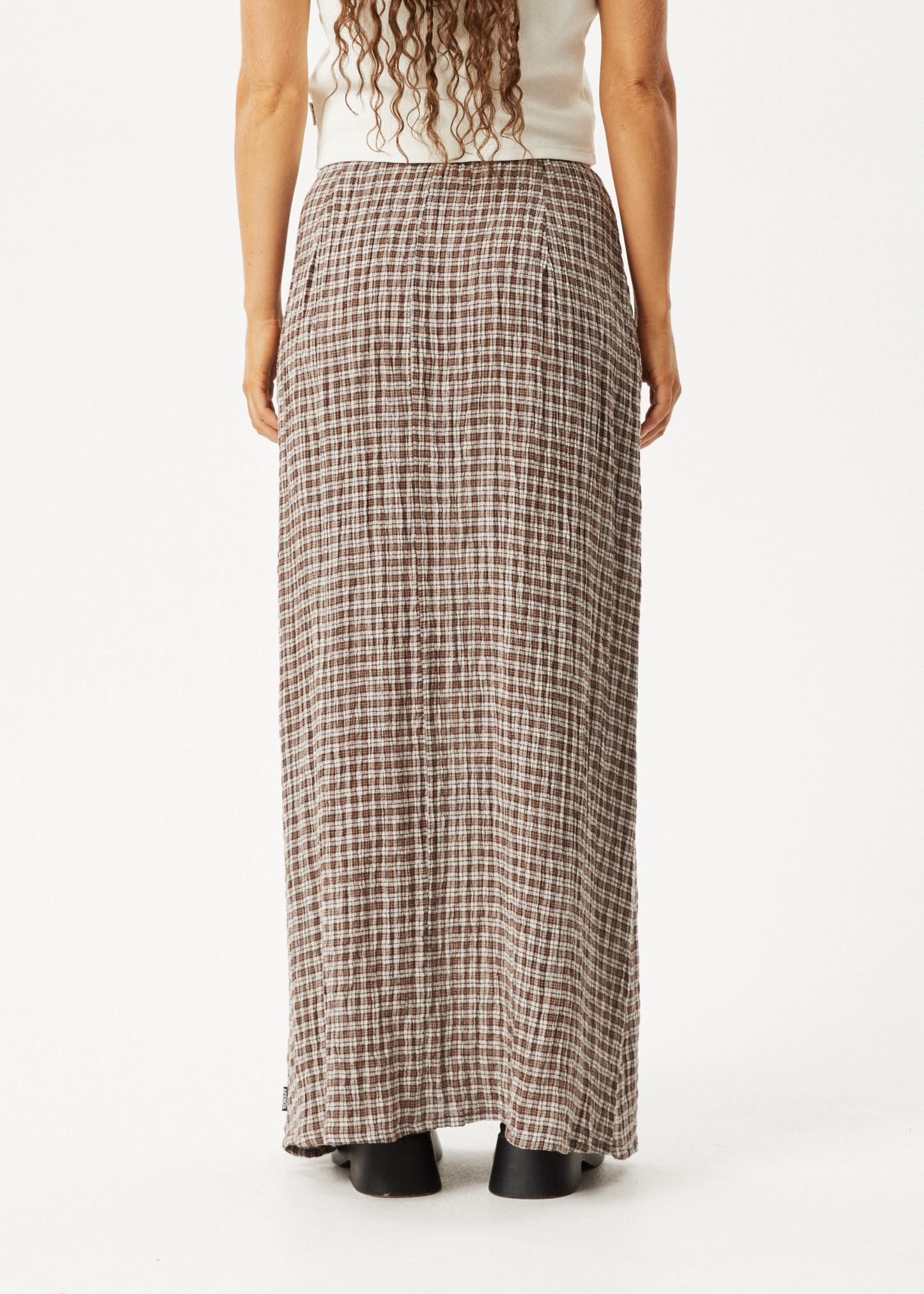 Affend Womens Base - Seersucker Check Skirt - Coffee Check