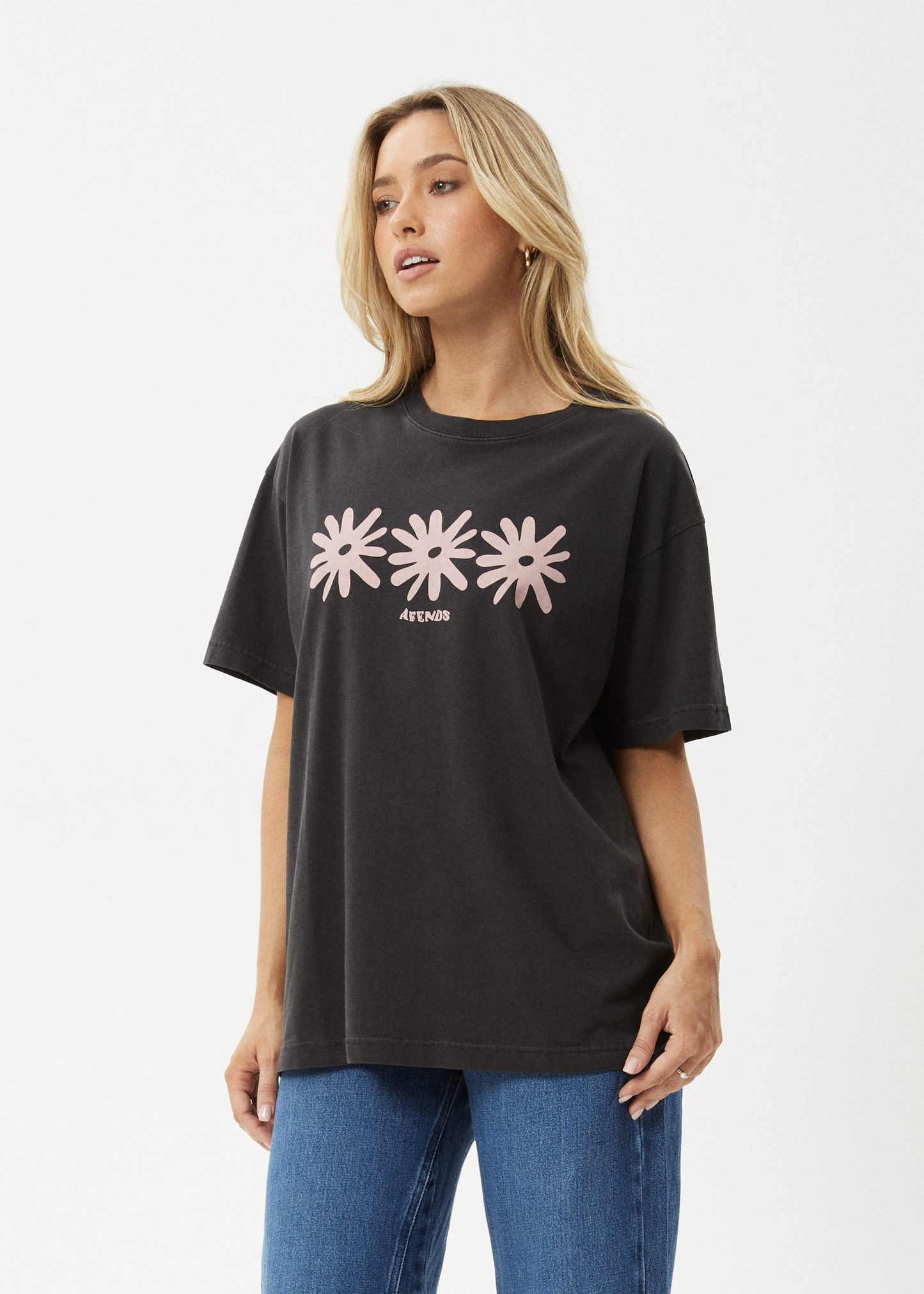 Affend Womens Adi - Oversized T-Shirt - Stone Black