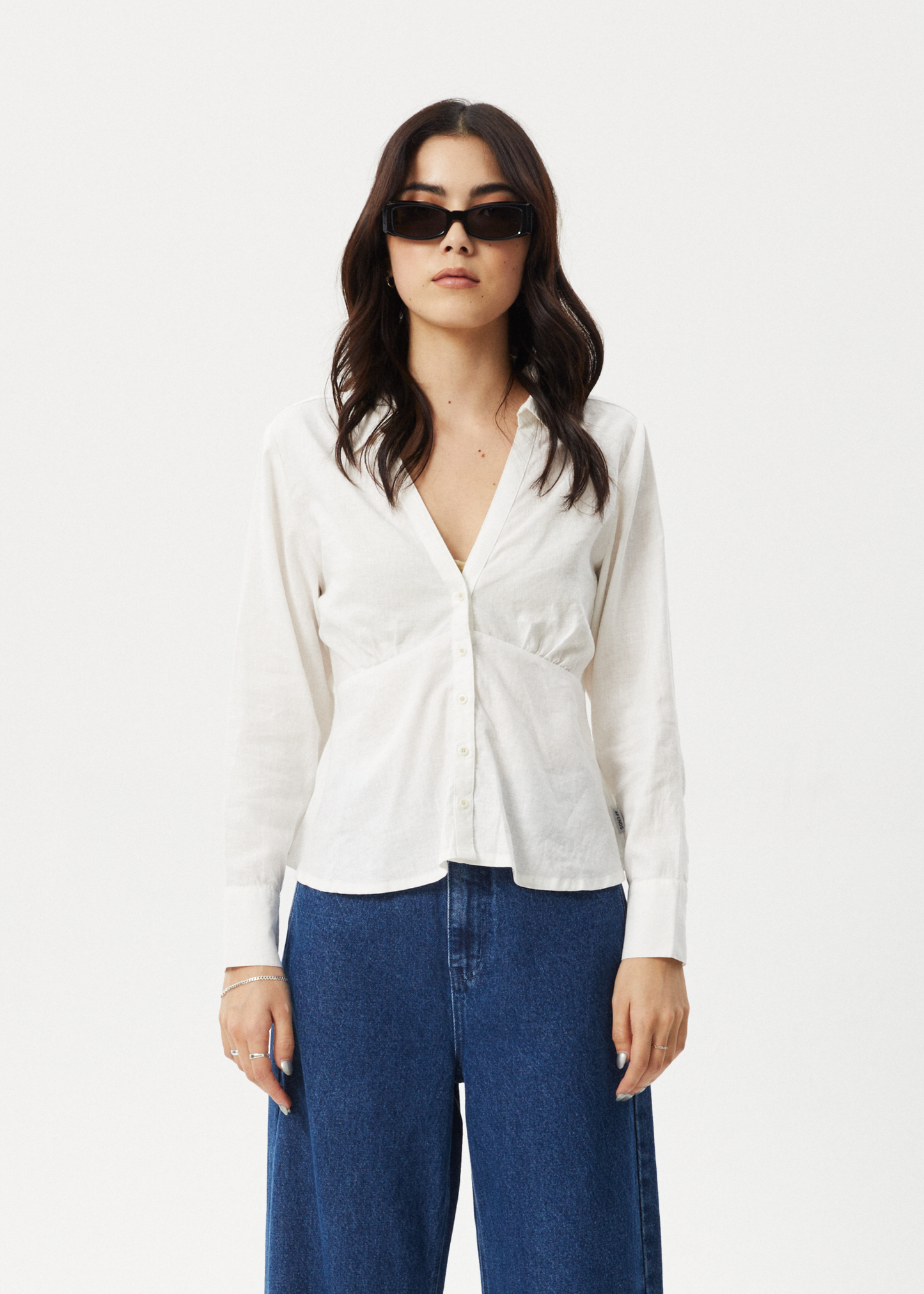 Affend Womens Archive - Long Sleeve Shirt - White