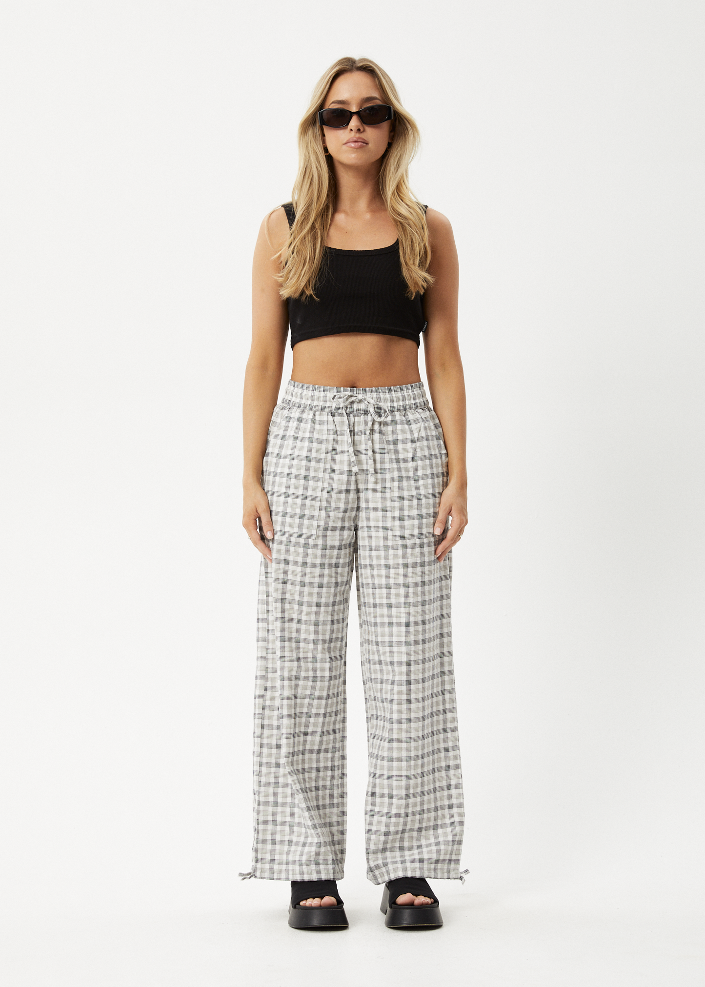 Affend Womens Leo - Wide Leg Pant - Black / White