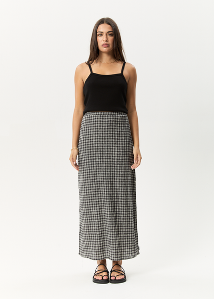 Affend Womens Asta Base - Seersucker Check Skirt - Steel Check