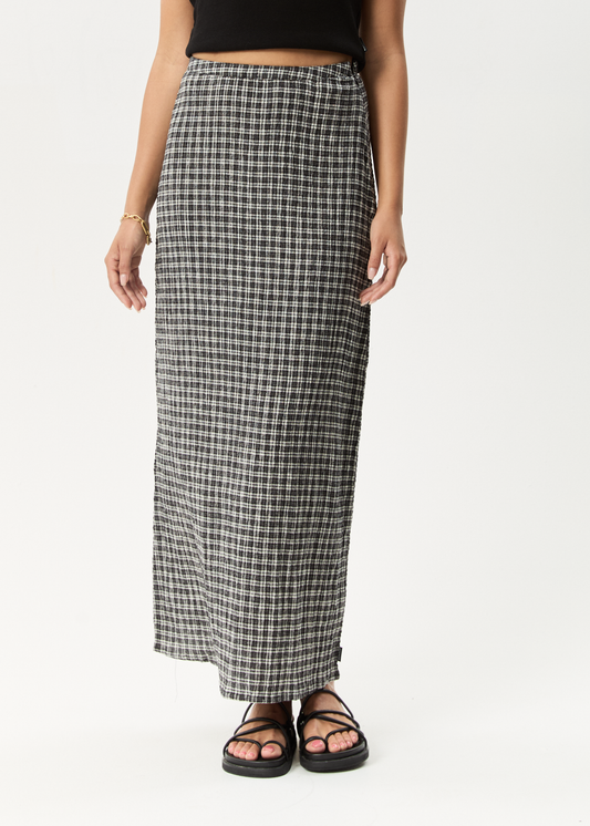 Affend Womens Asta Base - Seersucker Check Skirt - Steel Check