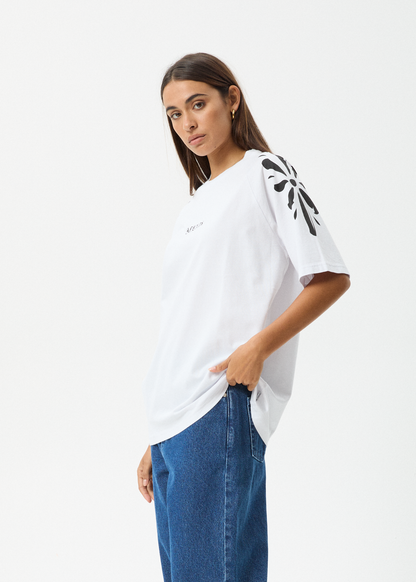 Affend Womens Dash - Oversized Raglan T-Shirt - White