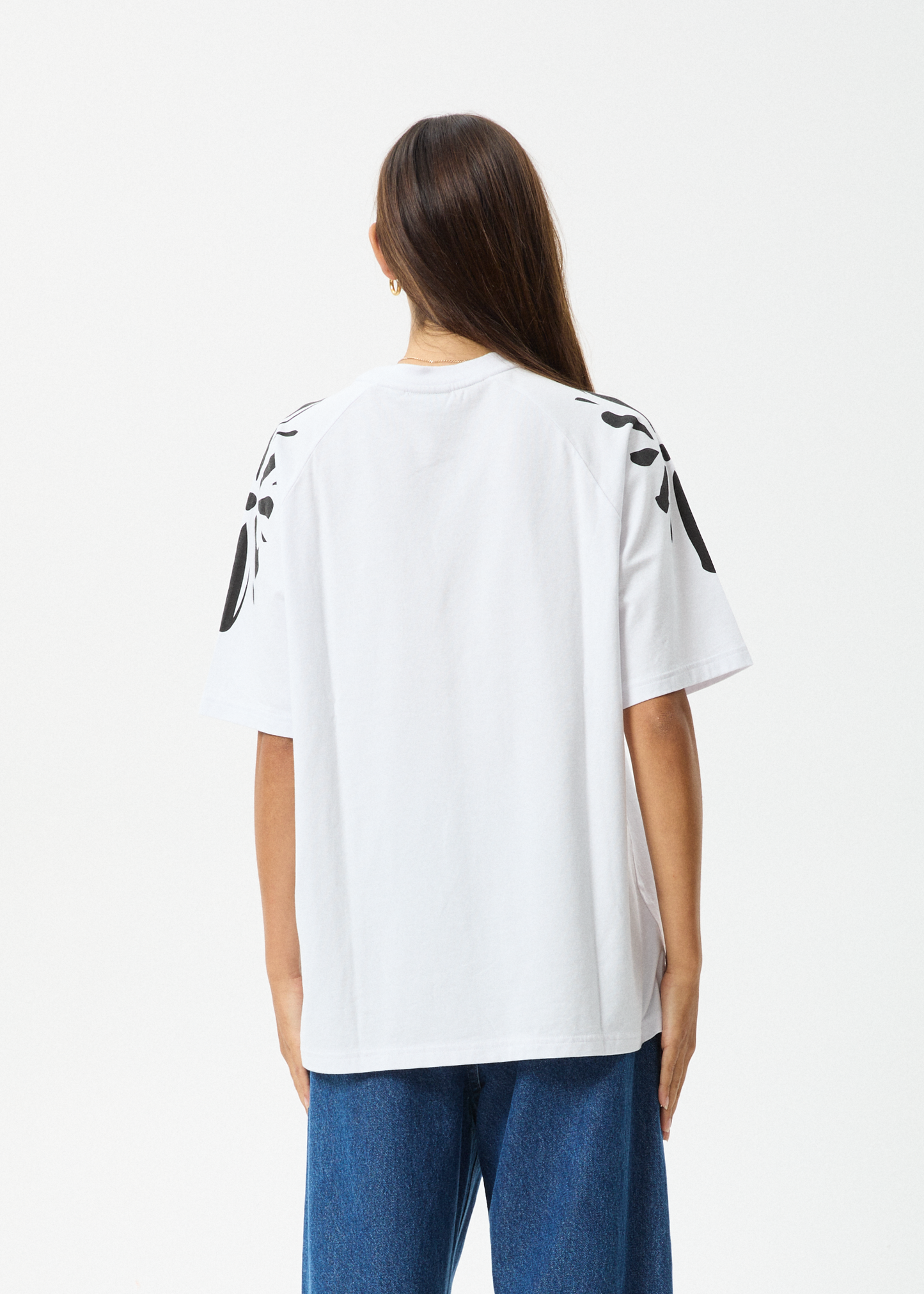 Affend Womens Dash - Oversized Raglan T-Shirt - White