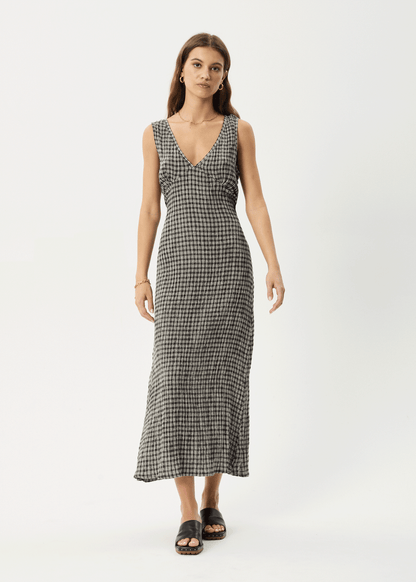 Affend Womens Asta - Seersucker Check Dress - Steel Check